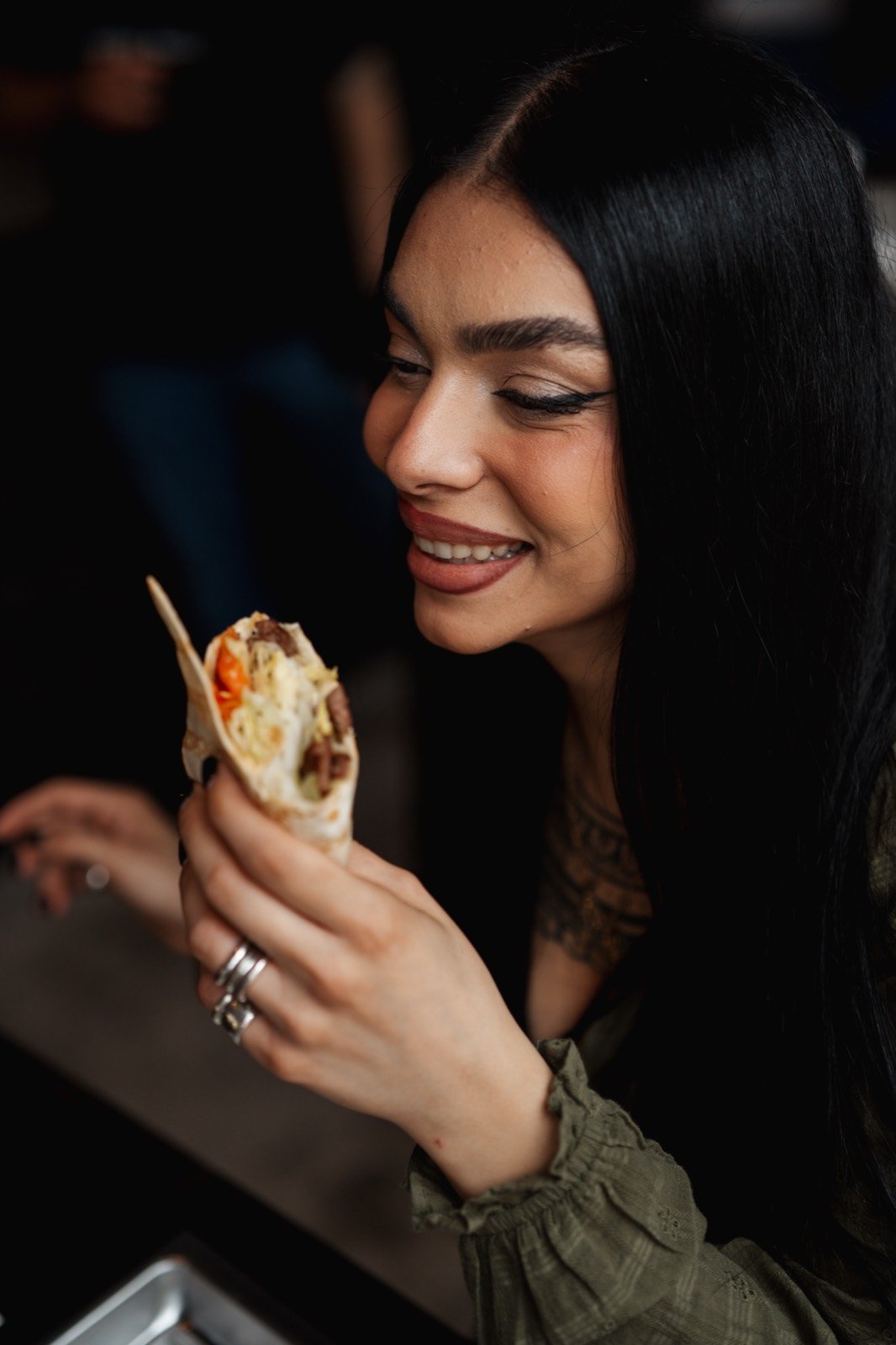 Guest enjoying a tortilla