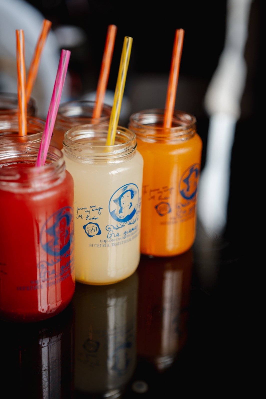 House lemonades in jars